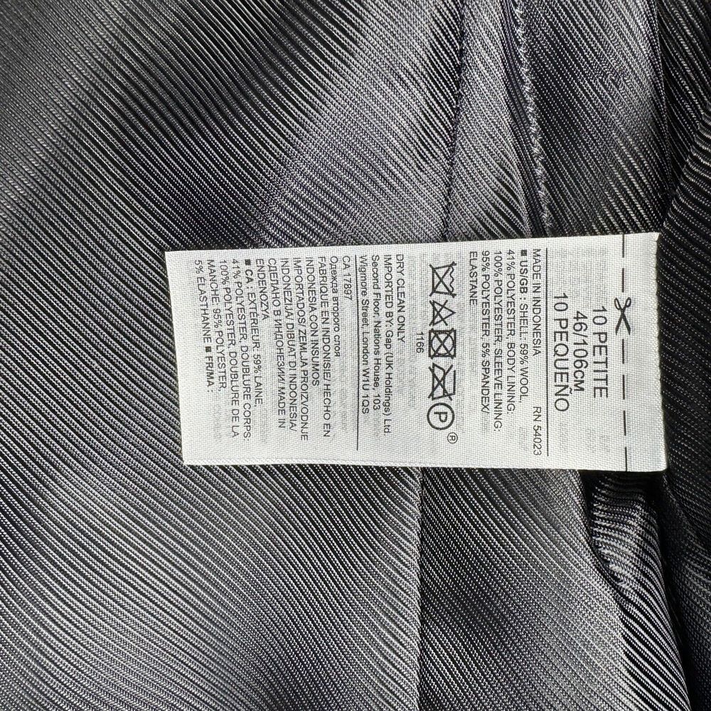 Banana Republic Wool Blend Twill Jacket Womens Petite Size 10 Zip Dress Jacket - Picture 14 of 14